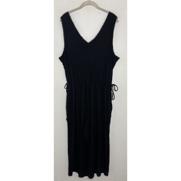 Carolina Belle Montreal Wide Leg Sleeveless Crop Jumpsuit Black Plus Sz 1X NEW - Picture 5 of 6